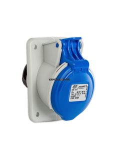   Ipari dugalj (6h) 16A (2P+F), 230V, beépíthető, ferde, IP44, kék - IDE ELECTRIC