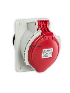   Ipari dugalj (6h) 32A (3P+F), 400V, beépíthető, ferde, IP44, piros - IDE ELECTRIC