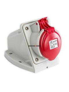   Ipari dugalj (6h) 16A, 5 pólusú (3P+N+F), 400V, fali, ferde, IP44, piros - IDE ELECTRIC