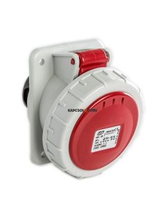   Ipari dugalj (6h) 32A, 5 pólusú (3P+N+F), 400V, beépíthető, ferde, IP67, piros - IDE ELECTRIC