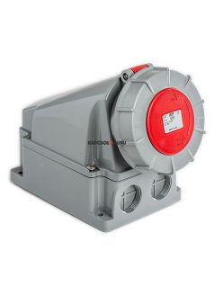   Ipari dugalj (6h) 63A, 5 pólusú (3P+N+F), 400V, fali, ferde, IP67, piros - IDE ELECTRIC