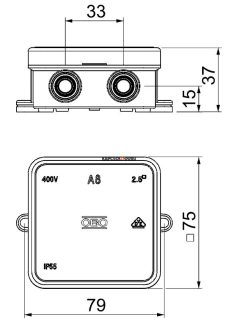   Kötödoboz 75x75x36mm membrános rápattintható fedéllel halogénmentes szürke IP54 - OBO BETTERMANN