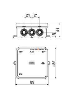   Kötödoboz 85x85x40mm membrános rápattintható fedéllel halogénmentes szürke IP55 - OBO BETTERMANN