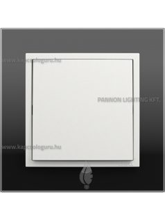   Egypólusú kapcsoló (101), 10A, IP20, jégfehér fedőlappal és Crystal fekete üveg kerettel - EFAPEL LOGUS 90