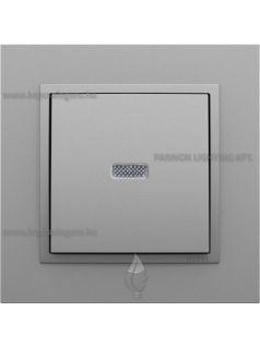   Egypólusú kapcsoló (101), jelzőfényes, 10A, IP20, Animato alumínium fedőlappal és 1-es kerettel - EFAPEL LOGUS 90