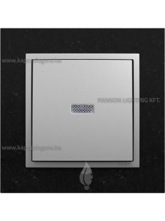   Kétpólusú kapcsoló (102), Ellenőrzőfényes, 10A, IP20, alumínium fedőlappal és Petra fekete 1-es kerettel - EFAPEL LOGUS 90