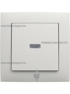   Kétpólusú kapcsoló (102), Ellenőrzőfényes, 10A, IP20, jégfehér fedőlappal és Aquarella kerettel - EFAPEL LOGUS 90