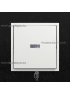   Kétpólusú kapcsoló (102), Ellenőrzőfényes, 10A, IP20, jégfehér fedőlappal és Petra gránit kerettel - EFAPEL LOGUS 90