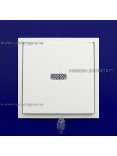   Keresztkapcsoló (107), jelzőfényes, 10A, IP20, jégfehér fedőlappal és Animato kék kerettel - EFAPEL LOGUS 90