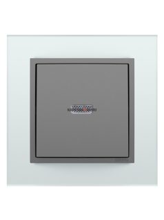   Kétpólusú kapcsoló (102), Ellenőrzőfényes, 10A, IP20, szürke fedőlappal és Crystal üveg kerettel - EFAPEL LOGUS 90