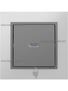   Egypólusú kapcsoló (101), jelzőfényes, 10A, IP20, szürke fedőlappal és Metallo alumínium kerettel - EFAPEL LOGUS 90