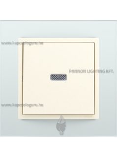   Kétpólusú kapcsoló (102), Ellenőrzőfényes, 10A, IP20, gyöngyházfehér fedőlappal és Crystal üveg kerettel - EFAPEL LOGUS 90