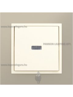   Kétpólusú kapcsoló (102), Ellenőrzőfényes, 10A, IP20, gyöngyházfehér fedőlappal és Metallo titánium kerettel - EFAPEL LOGUS 90