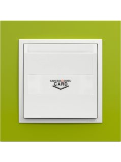   Hotelkártya kapcsoló, 10A, IP20, jégfehér fedőlappal és Animato zöld kerettel - EFAPEL LOGUS 90