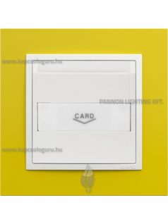   Hotelkártya kapcsoló, 10A, IP20, jégfehér fedőlappal és Animato sárga kerettel - EFAPEL LOGUS 90