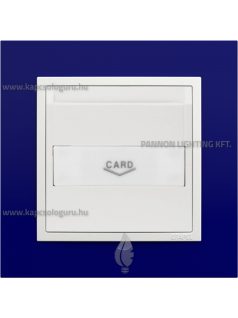   Hotelkártya kapcsoló, 10A, IP20, jégfehér fedőlappal és Animato kék kerettel - EFAPEL LOGUS 90