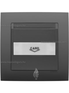   Hotelkártya kapcsoló, 10A, IP20, szürke fedőlappal és Aquarella kerettel - EFAPEL LOGUS 90