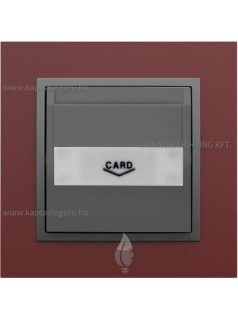   Hotelkártya kapcsoló, 10A, IP20, szürke fedőlappal és Animato bíbor kerettel - EFAPEL LOGUS 90