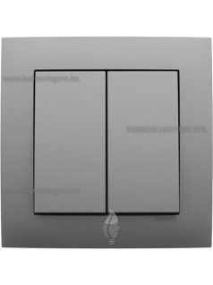   Dupla nyomókapcsoló (101N), 10A, IP20 , Aquarella alumínium fedőlappal és 1-es kerettel - EFAPEL LOGUS 90