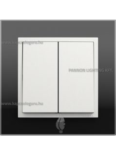   Dupla váltókapcsoló (106/6), 10A, IP20, jégfehér fedőlappal és Crystal fekete üveg kerettel - EFAPEL LOGUS 90