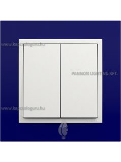   Csillárkapcsoló (105), 10A, IP20, jégfehér fedőlappal és Animato kék kerettel - EFAPEL LOGUS 90