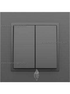   Dupla nyomókapcsoló (101N), 10A, IP20, szürke fedőlappal és Animato kerettel - EFAPEL LOGUS 90