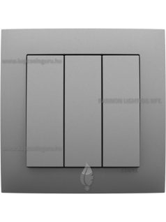   Hármas csillárkapcsoló, 10A, IP20 , Aquarella alumínium fedőlappal és 1-es kerettel - EFAPEL LOGUS 90