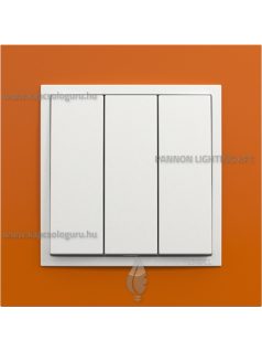   Hármas csillárkapcsoló, 10A, IP20, jégfehér fedőlappal és Animato narancssárga kerettel - EFAPEL LOGUS 90