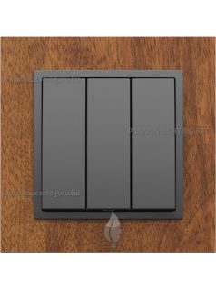   Hármas csillárkapcsoló, 10A, IP20, szürke fedőlappal és Arbore mahagóni kerettel - EFAPEL LOGUS 90