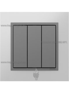   Hármas csillárkapcsoló, 10A, IP20, szürke fedőlappal és Metallo alumínium kerettel - EFAPEL LOGUS 90