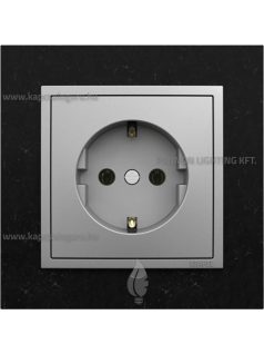   Dugalj (2P+F), rugós bekötés, 16A, IP20, alumínium fedőlappal és Petra fekete 1-es kerettel - EFAPEL LOGUS 90