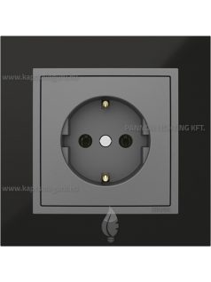   Dugalj (2P+F), csavaros bekötés, 16A, IP20, szürke fedőlappal és Metallo nikkel kerettel - EFAPEL LOGUS 90