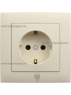   Dugalj (2P+F), rugós bekötés, 16A, IP20, gyöngyházfehér fedőlappal és Aquarella kerettel - EFAPEL LOGUS 90