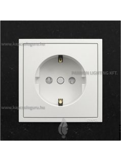   Dugalj (2P+F), csavaros 16A, biztonsági zsaluval, IP20, jégfehér fedőlappal és Petra gránit kerettel - EFAPEL LOGUS 90