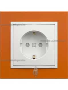   Dugalj (2P+F), rugós bekötés, 16A, biztonsági zsaluval, IP20, jégfehér fedőlappal és Animato narancssárga kerettel - EFAPEL LOGUS 90