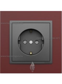   Dugalj (2P+F), rugós bekötés, 16A, biztonsági zsaluval, IP20, szürke fedőlappal és Animato bíbor kerettel - EFAPEL LOGUS 90