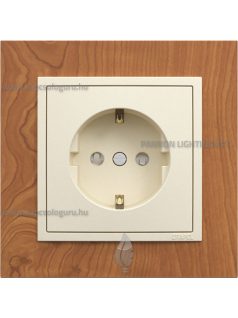   Dugalj (2P+F), rugós, 16A, biztonsági zsaluval, IP20, gyöngyházfehér fedőlappal és Arbore cseresznye 1-es kerettel - EFAPEL LOGUS 90
