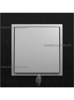   Nyomókapcsoló (101N), 10A, kulcs jellel, IP20, alumínium fedőlappal és Petra fekete 1-es kerettel - EFAPEL LOGUS 90