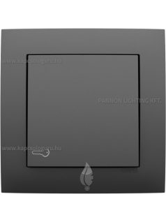   Nyomókapcsoló (101N), 10A, kulcs jellel, IP20, szürke fedőlappal és Aquarella kerettel - EFAPEL LOGUS 90