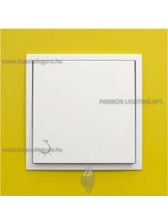   Nyomókapcsoló (101N), 10A, lámpa jellel, IP20, jégfehér fedőlappal és Animato sárga kerettel - EFAPEL LOGUS 90