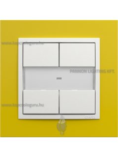   Négyes nyomókapcsoló, törpefeszültségű 50mA, IP20, jégfehér fedőlappal és Animato sárga kerettel - EFAPEL LOGUS 90