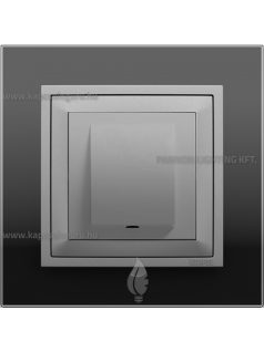   Kábelkivezető 4 vezetéknek és fedőlap, IP20, alumínium fedőlappal és Crystal fekete üveg 1-es kerettel - EFAPEL LOGUS 90