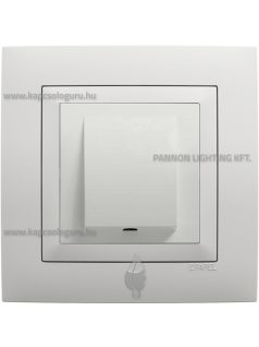   Kábelkivezető 3 vezetéknek és fedőlap, IP20, Base fehér fedőlappal és 1-es kerettel - EFAPEL LOGUS 90