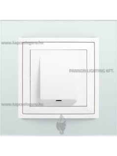   Kábelkivezető 4 vezetéknek és fedőlap, IP20, jégfehér fedőlappal és Crystal üveg kerettel - EFAPEL LOGUS 90