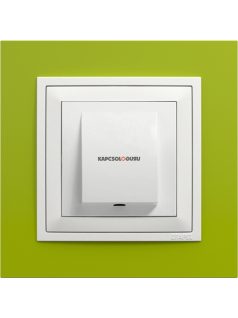   Kábelkivezető 4 vezetéknek és fedőlap, IP20, jégfehér fedőlappal és Animato zöld kerettel - EFAPEL LOGUS 90