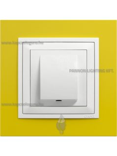   Kábelkivezető 4 vezetéknek és fedőlap, IP20, jégfehér fedőlappal és Animato sárga kerettel - EFAPEL LOGUS 90