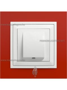   Kábelkivezető 3 vezetéknek és fedőlap, IP20, jégfehér fedőlappal és Animato vörös kerettel - EFAPEL LOGUS 90