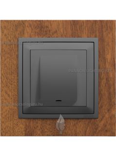   Kábelkivezető 4 vezetéknek és fedőlap, IP20, szürke fedőlappal és Arbore mahagóni kerettel - EFAPEL LOGUS 90