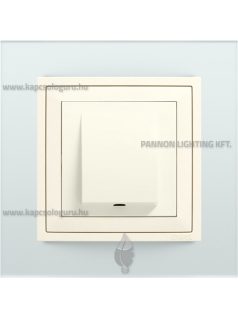   Kábelkivezető 4 vezetéknek és fedőlap, IP20, gyöngyházfehér fedőlappal és Crystal üveg kerettel - EFAPEL LOGUS 90