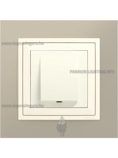   Kábelkivezető 4 vezetéknek és fedőlap, IP20, gyöngyházfehér fedőlappal és Metallo titánium kerettel - EFAPEL LOGUS 90